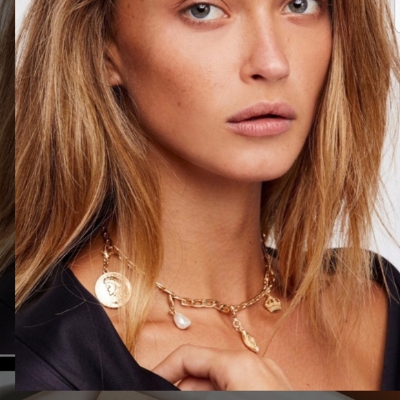 Free People Mix n Match Gold Charm Necklace